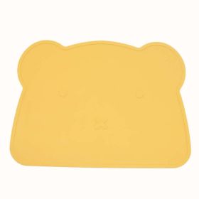 Baby Bear Shape Silicone Washable Insulated Placemat - Average Size (0-8Y) - Yellow