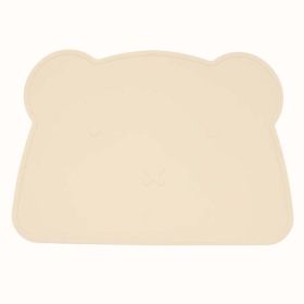 Baby Bear Shape Silicone Washable Insulated Placemat - Average Size (0-8Y) - Beige