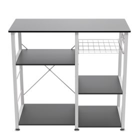 3-Tier Kitchen storage shelf;  Baker's Rack ; Microwave Stand with Storage for Kitchen Dining Room Living room - Black Brown