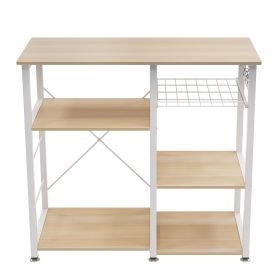 3-Tier Kitchen storage shelf;  Baker's Rack ; Microwave Stand with Storage for Kitchen Dining Room Living room - White Oak