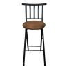 Metal Folding Stool with Slat Back and Microfiber Seat - 40.2"H x 18.7"W x 16.9"D