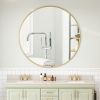 Wall Mirror 42 Inch Gold Circular Mirror Metal Framed Mirror Round Vanity Mirror Dressing Mirror, for Bathroom, Living Room, Bedroom Wall Decor - as P