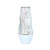 White Ceramic Vase with Gold Wood Grain Design - Elegant and Versatile Home Decor - as Pic