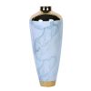 Elegant Celadon Marble Ceramic Vase with Gold Accents - Timeless Home Decor - as Pic