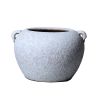 Artisan Ceramic Grey Stone Vase 10"D x 7"H - Country Charm for Your Home - as Pic