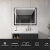 LED Lighted Bathroom Wall Mounted Mirror with High Lumen+Anti-Fog Separately Control+Dimmer Function - as Pic