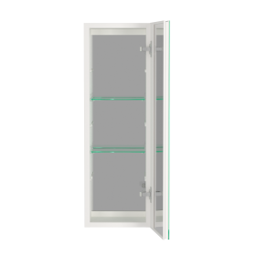 30x10 inch White Medicine Cabinet With Storage Aluminum Bathroom Medicine Cabinets Mirror Adjustable Glass Shelves Right Open - as Pic