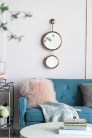 2 Circle Mirrors for Wall Decor, Unique Contemporary Wall Mirror for Living Room Bedroom Entryway,11" x 28.5" - as Pic