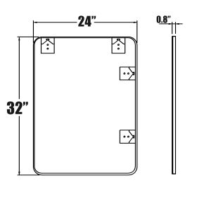 32 x 24 Inch Gold Bathroom Mirror for Wall Vanity Mirror with Non-Rusting Aluminum Alloy Metal Frame Rounded Corner for Modern Farmhouse Home Decor -