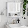 Bathroom Wall Cabinet with Doule Mirror Doors and Shelvs - as Pic