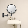 8-inch Wall Mounted Makeup Vanity Mirror, 1X / 10X Magnification Mirror, 360¬∞ Swivel with Extension Arm (Black) - as Pic