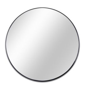 Black 24 Inch Metal Round Bathroom Mirror - as Pic