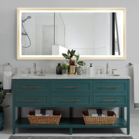 4 Size LED Bathroom Mirror;  Backlit and Front Lighted Mirror for Bathroom;  Wall Mounted Bathroom Vanity Framed Mirror Includes Dimmer;  ; Defogger;