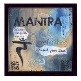 "Yoga Series - Mantra" By Debbie DeWitt, Printed Wall Art, Ready To Hang Framed Poster, Black Frame - as Pic