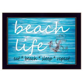 "Beach Life" By Cindy Jacobs, Printed Wall Art, Ready To Hang Framed Poster, Black Frame - as Pic