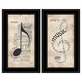 Trendy Decor 4U "Music" Framed Wall Art, Modern Home Decor Framed Print for Living Room, Bedroom & Farmhouse Wall Decoration by Marla Rae - as Pic