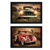 "Vintage Trucks Collection" 2-Piece Vignette By Robin-Lee Vieira, Printed Wall Art, Ready To Hang Framed Poster, Black Frame - as Pic