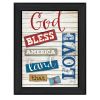 "God Bless America" By Marla Rae, Printed Wall Art, Ready To Hang Framed Poster, Black Frame - as Pic