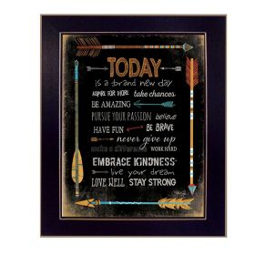 "Today is a Brand New Day" By Marla Rae, Printed Wall Art, Ready To Hang Framed Poster, Black Frame