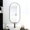 18 x 35 Inch Bathroom Mirror Black Aluminum Frame - as Pic