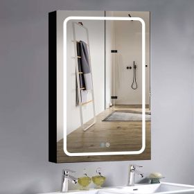 30x20 inch LED Bathroom Medicine Cabinet Surface Mounted Cabinets With Lighted Mirror Light Open - as Pic