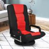 360-Degree Swivel Gaming Floor Chair with Foldable Adjustable Backrest - Red