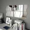 Wall Mirrors 8 pcs 7.9"x7.9" Wave Glass - Silver