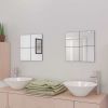 Frameless Mirror Tiles Glass 16 pcs 8" - Silver