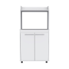 Rockford Kitchen Cart, Open Shelf, Double Door Cabinet, Two Interior Shelves - White