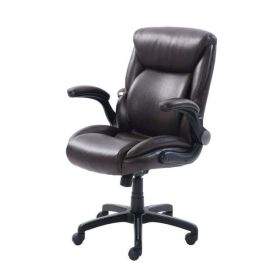 Air Lumbar Bonded Leather Manager Office Chair - Brown