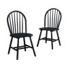 Autumn Lane Windsor Solid Wood Dining Chairs, Set of 2 - Black