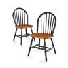 Autumn Lane Windsor Solid Wood Dining Chairs, Set of 2 - Black and Oak