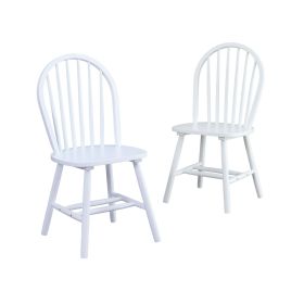 Autumn Lane Windsor Solid Wood Dining Chairs, Set of 2 - White