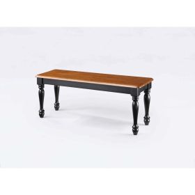 Kitchen Farmhouse Solid Wood Dining Bench - Oak and Black