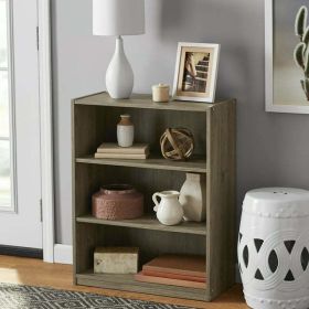 3-Shelf Bookcase with Adjustable Shelves - Rustic Oak