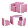 Kids 2-in-1 Sofa Sets-Pink - as picture