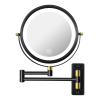 8.6" Wall Mounted Makeup Mirror with LED Lights, Double Sided 1X/10X Magnifying Mirror, 360¬∞ Swivel Bathroom Vanity Mirror with Extension Arm, Built-