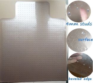 Direct Wicker Office Chair Mat for Carpet Lip Shape - Clear