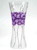 Handpainted Glass Vase | Painted Art Glass Vase | Interior Design Home Decor | Table vase 12 inch - Violet - 300