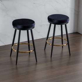 counter swing stool velvet Black color,barstools Set of 2 - as Pic