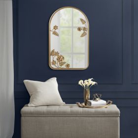 Arched Metal Floral Wall Mirror - as Pic