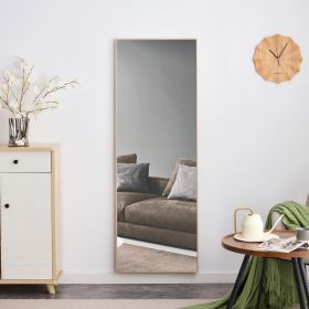 3rd generation, solid wood frame full length mirror in light oak color, large floor mirror, dressing mirror, decorative mirror, suitable for bedrooms,