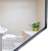 40x30inch Glossy Black Bathroom Mirrors For Wall Rectangle Vanity Mirror Corner Hangs Farmhouse Mirror Modern Metal Framed Rectangular Mirror, Decorat