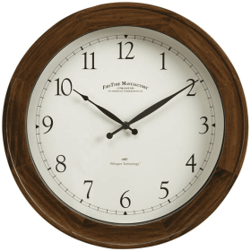 FirsTime & Co. Brown Garrison Whisper Wall Clock, Traditional, Analog, 16 x 2 x 16 in