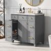 36" Bathroom Vanity Cabinet with Sink Top Combo Set, Grey, Single Sink, Shaker Cabinet with Soft Closing Door and Drawer - as Pic