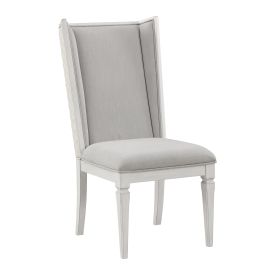 ACME Katia Side Chair (Set-2), Light Gray Linen & Weathered White Finish DN02274 - as Pic