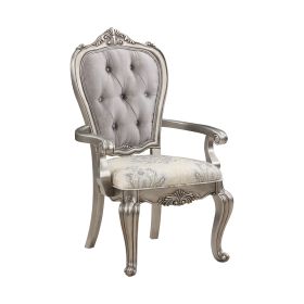 ACME Ariadne Side Chair (Set-2), Velvet & Antique Plantinum Finish DN02282 - as Pic