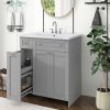 30" Bathroom vanity with Single Sink in grey,Combo Cabinet Undermount Sink,Bathroom Storage Cabinet - as Pic