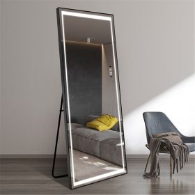 Full Length Mirrors Intelligent Human Body Induction Mirror LED Aluminum Floor Mirrors Stand Full Body Dressing Bedroom,Living Room,Dressing Room Hote