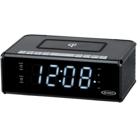 JENSEN QiCR-200 Dual Alarm Clock Radio with Qi Charging